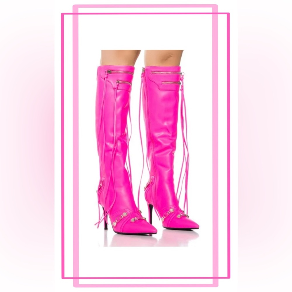 Hot Pink Tassle boots